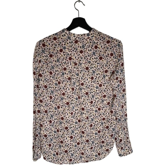 A.L.C. Rey Long-Sleeve Floral Silk Top, White/Multicolor - Picture 3 of 5
